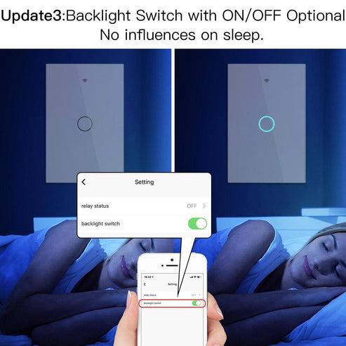 RF433 & WiFi Smart Light Switch - Glass Panel Touch Control, 3-Way Multi-Control, Neutral Wire Required, US Standard 120V, Works with Alexa/Google Home