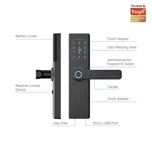 WiFi Smart Door Lock with Fingerprint Entry - Keyless Security Lock with Multiple Unlocking Methods (App/Password/Card/Key), Remote Access, Auto-Lock, Works with Alexa & Google Home