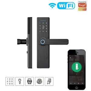 WiFi Smart Door Lock with Fingerprint Entry - Keyless Security Lock with Multiple Unlocking Methods (App/Password/Card/Key), Remote Access, Auto-Lock, Works with Alexa & Google Home