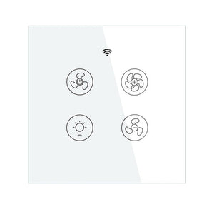 WiFi & RF433 Smart Ceiling Fan & Light Switch - EU Version, Single Pole Touch Control, Neutral Wire Required, Works with Alexa/Google Home, No Hub Needed