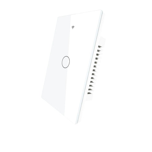 WiFi & RF433 Smart Light Switch - Touch Panel Wall Switch, Single Pole No Neutral Wire Needed, 95-130V US Standard, Works with Alexa/Google Home, Remote Control