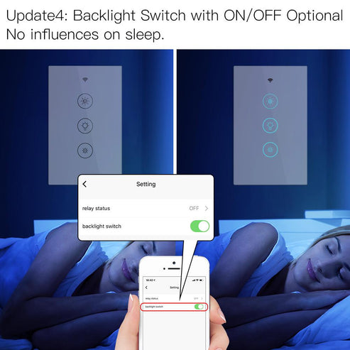 WiFi Dimmer Switch & RF433 Smart Light Switch - Glass Touch Panel with LED Indicator, Compatible with Alexa/Google Home, No Hub Required, for Dimmable LED Lights (Neutral Wire Required)