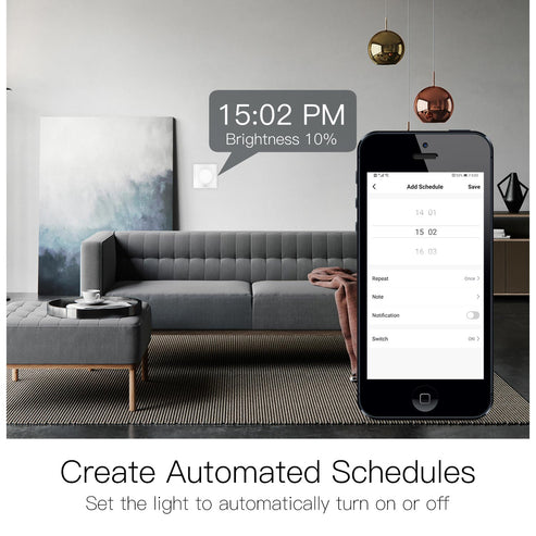 Smart Light Dimmer Rotary Switch - EU Standard with Schedule Timer & Brightness Memory, Works with Alexa/Google Home, Touch Control for Dimmable LED Lights (Neutral Wire Required)