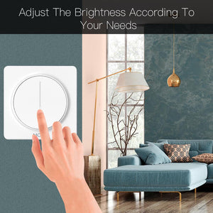 WiFi Smart Light Dimmer Switch - EU Standard Touch Control with Timer & Brightness Memory, Works with Alexa/Google Home, No Hub Required, for Dimmable LED Lights (Neutral Wire Needed)