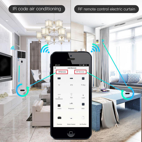 Newest Smart WiFi RF/IR Universal Remote Controller - Works with Alexa & Google Home, Control AC/TV/Fan/Lights, No Hub Needed, Smart Life App, Temperature Sensor, Voice Commands
