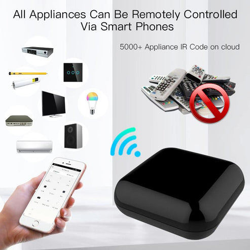 Newest Smart WiFi RF/IR Universal Remote Controller - Works with Alexa & Google Home, Control AC/TV/Fan/Lights, No Hub Needed, Smart Life App, Temperature Sensor, Voice Commands