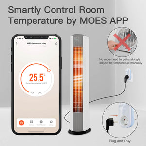 Smart WiFi Thermostat Plug Outlet - Programmable LED Temperature Controller for Heating & Cooling, Wireless Electric Socket, Works with Alexa/Google Home, Energy Saving