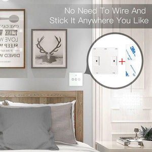 RF433 Smart Wireless Wall Switch - Glass Panel Touch Transmitter, Multi-Control Remote, EU Standard, No Wiring Needed, Compatible with Lights/Fans/Appliances (433MHz Frequency)