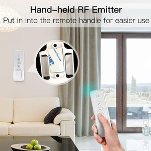 Smart RF433 Remote Emitter for WiFi/ZigBee Curtain Motors - Universal Wireless Controller, Works with Alexa/Google Home, Tuya Smart Life App, No Hub Required, DIY Timing Control (433MHz)