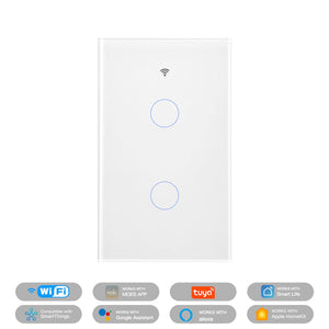 Matter WiFi Smart Light Switch - Glass Panel Touch, Neutral Wire Required, Compatible with Alexa, Google Home & Apple HomeKit (2.4GHz), US Standard, Single Pole/3-Way, White