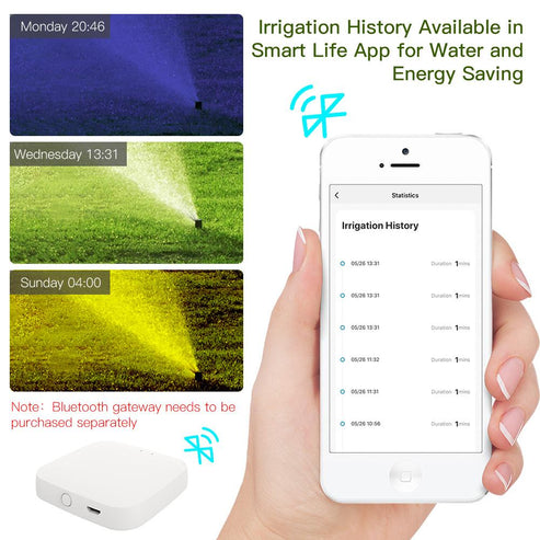 Bluetooth Smart Sprinkler Timer - Programmable Water Irrigation Controller with Rain Delay, Filter Washer, Weather Adjustment for Lawn, Garden (iOS/Android App Control, Battery-Powered)
