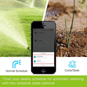 Bluetooth Smart Sprinkler Timer - Programmable Water Irrigation Controller with Rain Delay, Filter Washer, Weather Adjustment for Lawn, Garden (iOS/Android App Control, Battery-Powered)