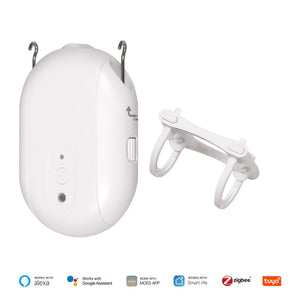 Smart Electric Curtain Robot - Automatic Curtain Opener & Closer with Timer, App & Remote Control, Works with Alexa & Google Home, No Drill Installation, for Home & Office (White, 28-79in)