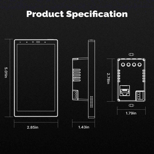 Smart Home 5-Inch Touchscreen Control Panel - In-Wall Smart Hub with Alexa Built-in, Works with Google Home, Zigbee/BLE Gateway, Wall-Mounted for Lights/Thermostats/Security (White)