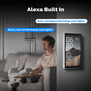 Smart Home 5-Inch Touchscreen Control Panel - In-Wall Smart Hub with Alexa Built-in, Works with Google Home, Zigbee/BLE Gateway, Wall-Mounted for Lights/Thermostats/Security (White)