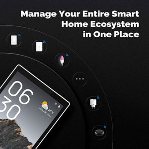 Smart Home 5-Inch Touchscreen Control Panel - In-Wall Smart Hub with Alexa Built-in, Works with Google Home, Zigbee/BLE Gateway, Wall-Mounted for Lights/Thermostats/Security (White)