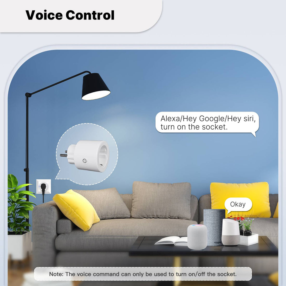 Smart Plug with Matter Support, WiFi 16A Outlet, Energy Monitoring & Power Meter, Works with Alexa, Google Home & Apple HomeKit, EU Version (Schuko Plug)