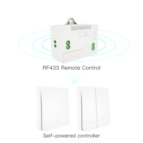 Smart RF433 Transmitter Push Button Switch - Wireless Remote Control, Self-Powered, No Batteries Needed, Multi-Control for Home Automation (EU Plug)