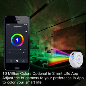 MOES WiFi Smart Star Projector Galaxy Light - 360° Nebula Cloud & Moving Ocean Wave Projection, Night Light with Bluetooth Music Sync, White Noise, for Bedroom, Nursery, Home Theater (App Control, Alexa/Google)