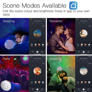 MOES WiFi Smart Star Projector Galaxy Light - 360° Nebula Cloud & Moving Ocean Wave Projection, Night Light with Bluetooth Music Sync, White Noise, for Bedroom, Nursery, Home Theater (App Control, Alexa/Google)