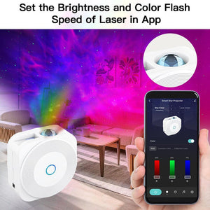 MOES WiFi Smart Star Projector Night Light - Square Galaxy Projector with Bluetooth Music Player, 360° Starry Sky & Nebula Effects, App Control, Sleep Sounds, for Bedroom, Nursery, Home Theater (Works with Alexa)