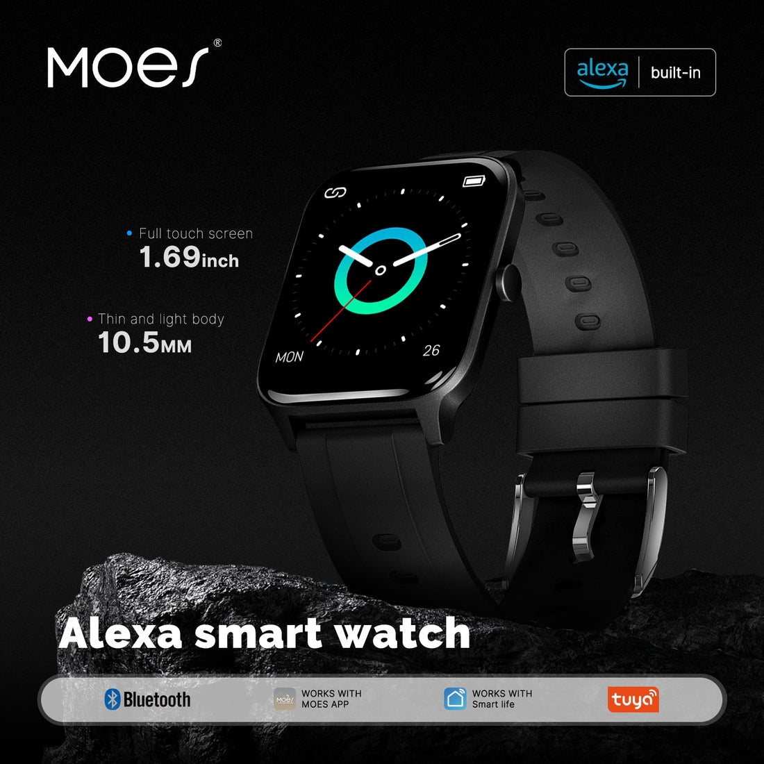 Smart Watch with Alexa Built-in, Fitness Tracker with Heart Rate & Blood Oxygen Monitor, 1.7