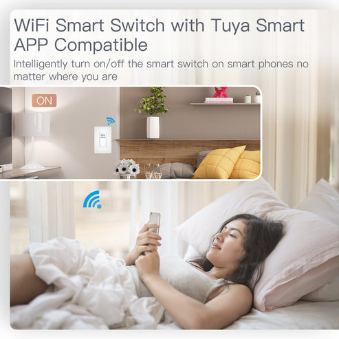 WiFi Smart Light Switch with Motion Sensor - PIR Motion Activated, Single Pole (Neutral Wire Required), Compatible with Alexa & Google Home, 110-125V, No Hub Needed, Auto On/Off for Hallway, Bathroom & Closet