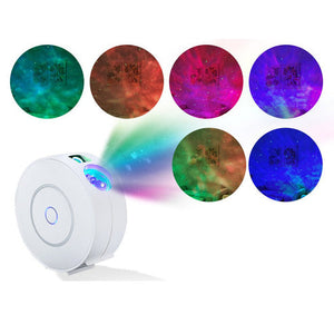 MOES WiFi Smart Star Projector Galaxy Light - 360° Nebula Cloud & Moving Ocean Wave Projection, Night Light with Bluetooth Music Sync, White Noise, for Bedroom, Nursery, Home Theater (App Control, Alexa/Google)