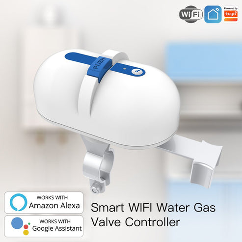 WiFi Smart Water/Gas Valve Controller - Automatic Pipeline Shut Off Device with App Control, Leak Detection, Works with Alexa/Google Home, for Home Security & Flood Prevention (No Hub Required)