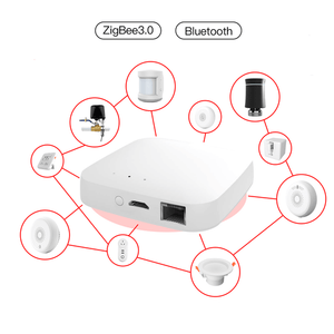 Smart Wired Multi-mode Gateway - ZigBee WiFi Bluetooth Mesh Hub with Away/Home Security Modes, Works with Alexa & Google Home, Ethernet Hub for Smart Lights/Sensors