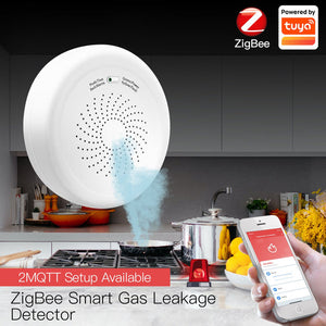 ZigBee Smart Gas Leak Detector – Combustible Natural Gas & LPG Alarm Sensor, Wireless Home Safety Monitor, Works with Alexa, Google Home, SmartThings, Tuya, Real-Time Alerts, Smart Hub Required