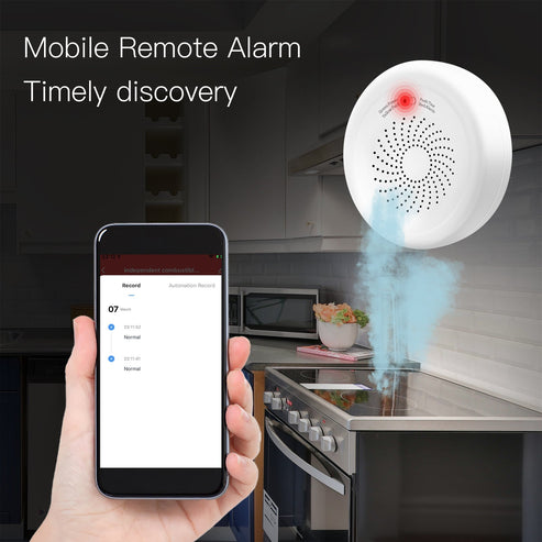 ZigBee Smart Gas Leak Detector – Combustible Natural Gas & LPG Alarm Sensor, Wireless Home Safety Monitor, Works with Alexa, Google Home, SmartThings, Tuya, Real-Time Alerts, Smart Hub Required