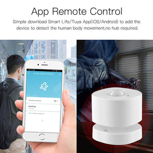 ZigBee Smart PIR Motion Sensor - Human Presence Detector with App Alerts, Works with Alexa & Google Home, Wireless Installation, Easy Setup, for Home Security & Automation