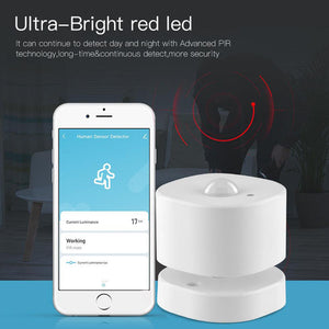 ZigBee Smart PIR Motion Sensor - Human Presence Detector with App Alerts, Works with Alexa & Google Home, Wireless Installation, Easy Setup, for Home Security & Automation
