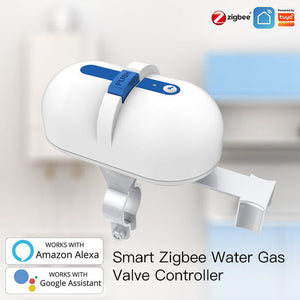 ZigBee Smart Water/Gas Valve Controller - Automatic Pipeline Shut Off Device with Leak Detection, Works with Alexa/Google Home/SmartThings, for Home Security & Flood Prevention (Hub Required)