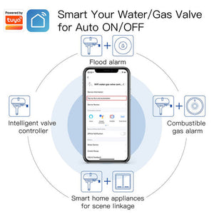 ZigBee Smart Water/Gas Valve Controller - Automatic Pipeline Shut Off Device with Leak Detection, Works with Alexa/Google Home/SmartThings, for Home Security & Flood Prevention (Hub Required)