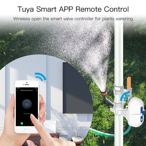 ZigBee Smart Water/Gas Valve Controller - Automatic Pipeline Shut Off Device with Leak Detection, Works with Alexa/Google Home/SmartThings, for Home Security & Flood Prevention (Hub Required)