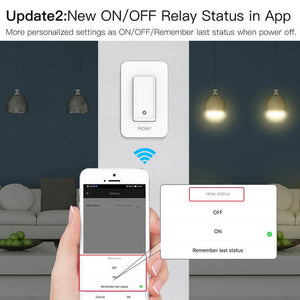 Smart WiFi Light Switch Single Pole, Neutral Wire Required 100-120V, Works with Alexa & Google Home, Push Button Control, No Hub Needed, Remote & Voice Control, FCC Certified (US Version)