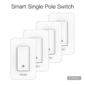 Smart WiFi Light Switch Single Pole, Neutral Wire Required 100-120V, Works with Alexa & Google Home, Push Button Control, No Hub Needed, Remote & Voice Control, FCC Certified (US Version)