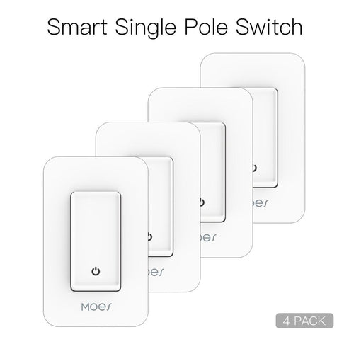 Smart WiFi Light Switch Single Pole, Neutral Wire Required 100-120V, Works with Alexa & Google Home, Push Button Control, No Hub Needed, Remote & Voice Control, FCC Certified (US Version)