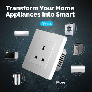 Star Ring ZigBee Smart Socket UK | Built-in Wall Outlet with Energy Monitor | Works with Alexa/Google Home/SmartThings | Hub Required | 13A 230V | Real-time Power Tracking | Schedule & Timer