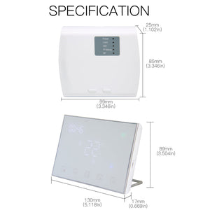 WiFi & RF Programmable Thermostat – Smart Wireless Temperature Controller for Water/Electric/Gas Boiler & Floor Heating, Works with Alexa/Google Home, Touchscreen, Energy Saving, Includes RF Receiver (24V)