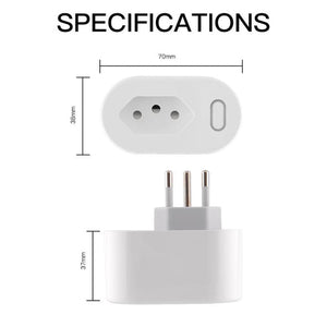 WiFi Smart Plug with Energy Monitor - 16A Smart Socket BR Standard, Works with Alexa & Google Home, App Control, Power Consumption Tracking, 3680W Heavy Duty