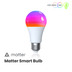 Tuya Matter Smart Bulb E27, 5W RGB+CCT Color Changing (2700K-6500K), WiFi & Matter Compatible, Works with Alexa/Google/HomeKit, Dimmable LED Light, Voice & App Control, 16 Million Colors