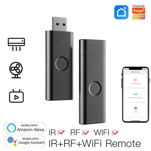 Tuya Smart WiFi IR+RF Remote Controller - Universal Wireless USB Hub for TV, AC, Fan, Set-Top Box | Works with Alexa & Google Home, No Hub Needed, Smart Life App Control, Voice & App Commands