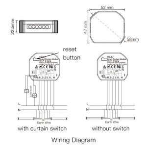 MOES WiFi Smart 2 Gang Curtain Switch Module - Double Channel for Roller Shutter & Electric Motors, Works with Alexa/Google Home, App & Voice Control, Timer Scheduling, No Hub Required (120-250V)