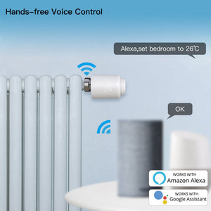 WiFi Smart Thermostatic Radiator Valve (TRV) - Programmable Heating Thermostat with Rotatable Screen, Anti-Scale Mode, Works with Alexa/Google Home, Digital Temperature Control