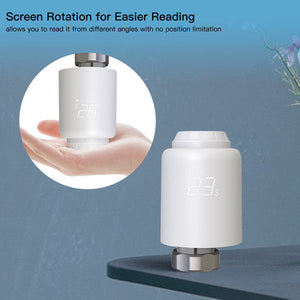WiFi Smart Thermostatic Radiator Valve (TRV) - Programmable Heating Thermostat with Rotatable Screen, Anti-Scale Mode, Works with Alexa/Google Home, Digital Temperature Control