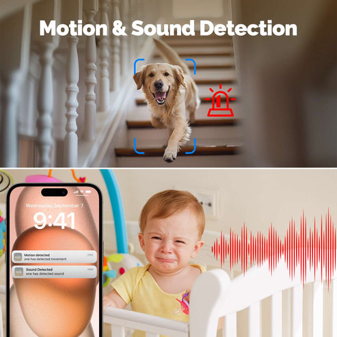 Tuya WiFi Indoor Security Camera - 4MP HD with Night Vision & Motion Detection, 2-Way Audio, Works with Alexa/Google Home, SD Card/Cloud Storage, for Baby/Pet Monitoring