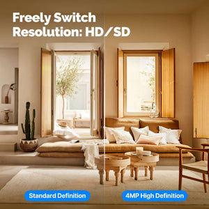 Tuya WiFi Indoor Security Camera - 4MP HD with Night Vision & Motion Detection, 2-Way Audio, Works with Alexa/Google Home, SD Card/Cloud Storage, for Baby/Pet Monitoring